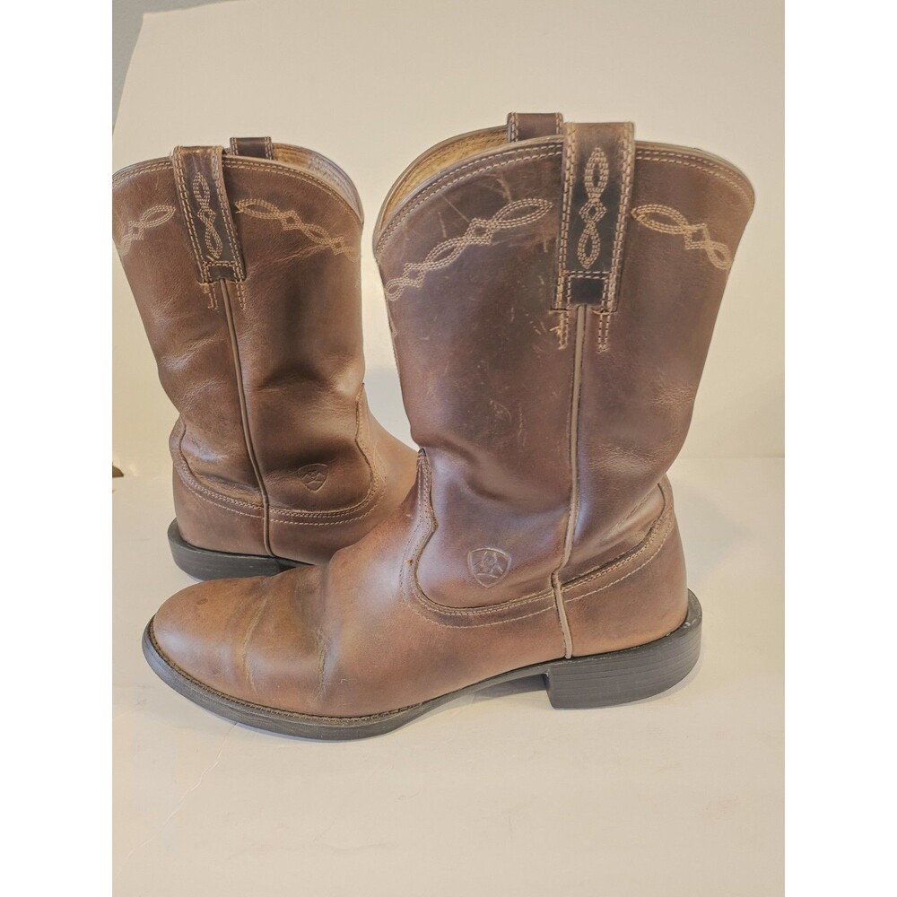 Ariat Men's Brown Leather Western Cowboy Boots Size 10.5 - Picture 3 of 7